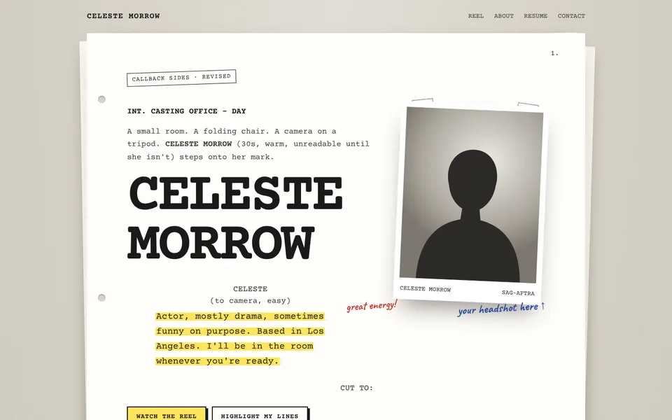 Callback style actor website