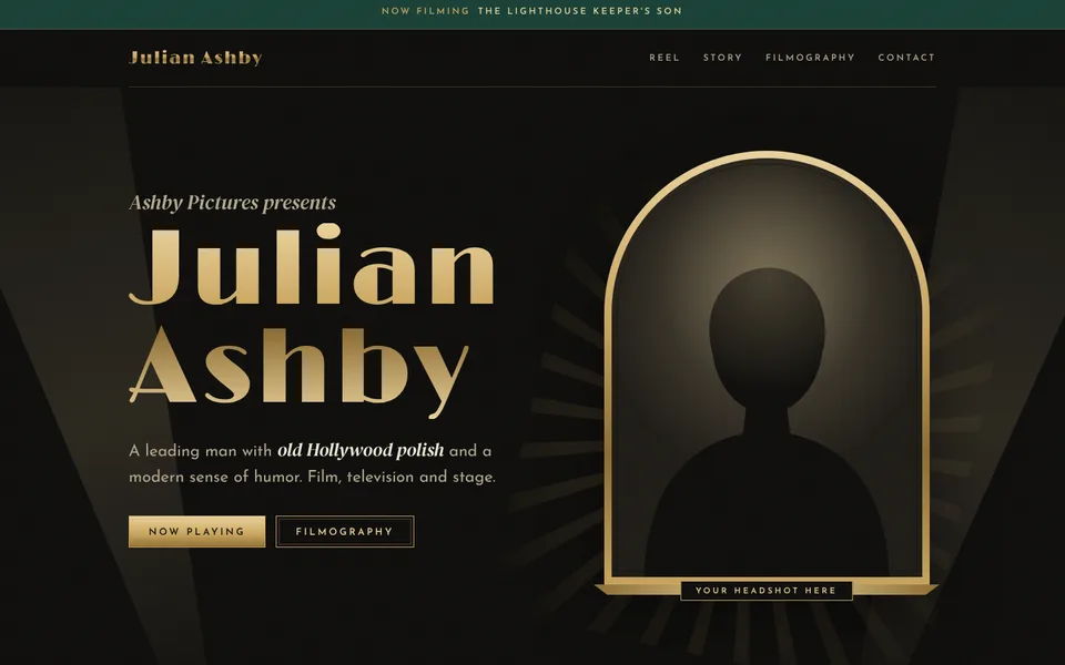 Golden Age style actor website